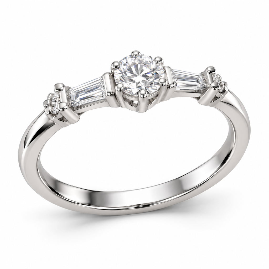 ROUND/3 CT /14k WHITEGOLD/DIAMOND BAND