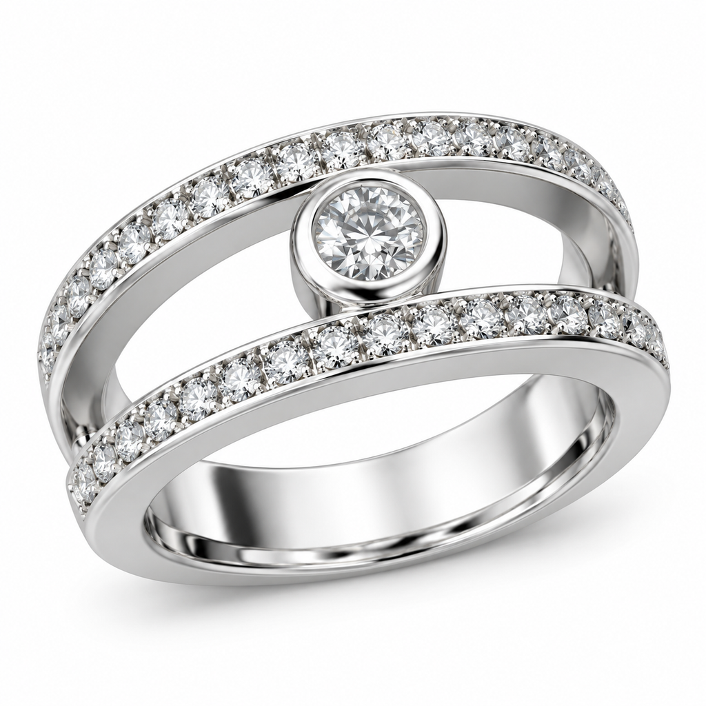 ROUND/1 CT /14k WHITEGOLD/PAVE BAND