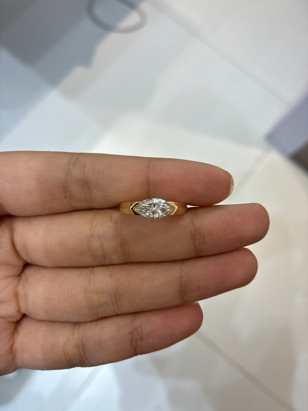 For F//1.5ct marquis cut//D/VVS//14k yellow gold