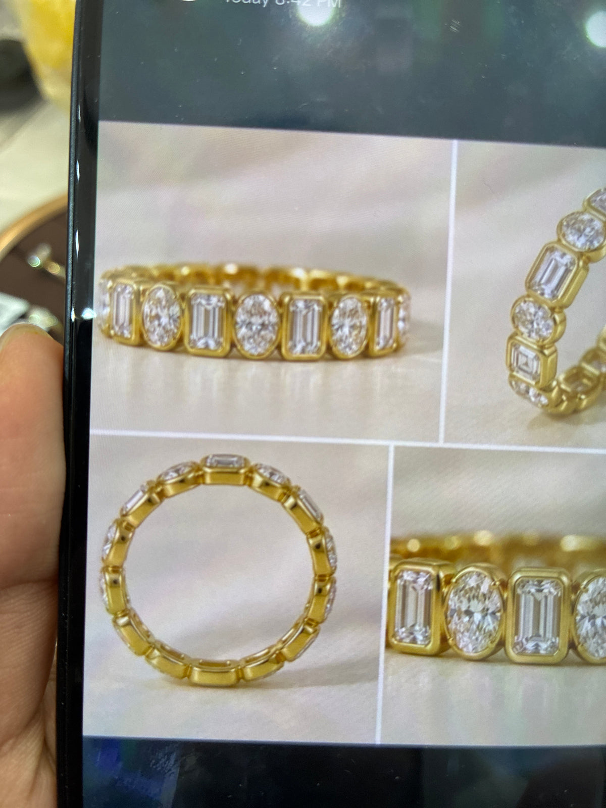 Deposit For cinslashes//14 k yellow gold //mix band//15 point each//1.8-2.2 cts total