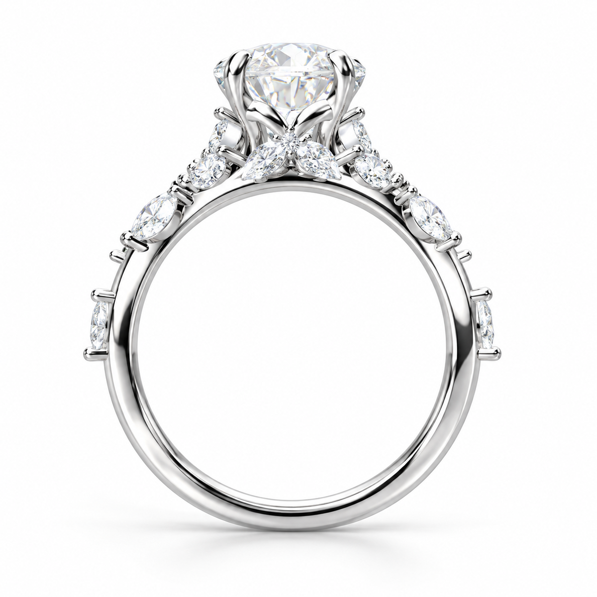 OVAL/5 CT /14k WHITEGOLD/VINE BAND