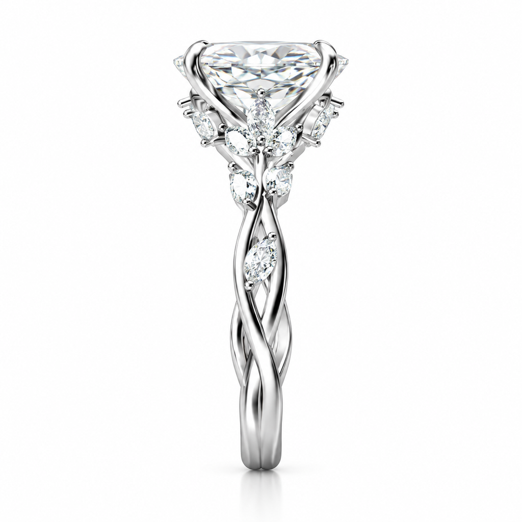 OVAL/5 CT /14k WHITEGOLD/VINE BAND