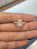 Deposit for SarahK781//14k yellow gold//2ct main diamond with paved band with hidden halo//