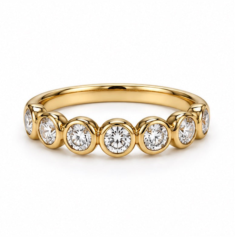 18K ROUND BEZEL FULL-ETERNITY BAND