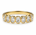 18K OVAL BEZEL HALF-ETERNITY BAND 0.7CT TOTAL