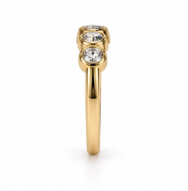 18K ROUND BEZEL FULL-ETERNITY BAND
