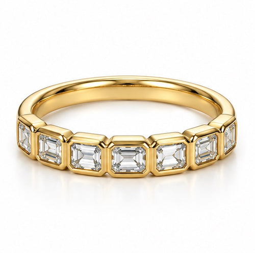 18K EMERALD HALF-ETERNITY BAND 1.02CT TOTAL