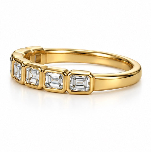 18K EMERALD HALF-ETERNITY BAND 1.02CT TOTAL