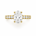 OVAL/3 CT /14k YELLOWGOLD/DIAMOND BAND, top view