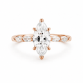 PEAR/3 CT /14k ROSEGOLD/MARQUIS BAND, front view