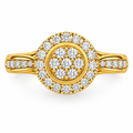ROUND/14k YELLOWGOLD/PAVE BAND, top view