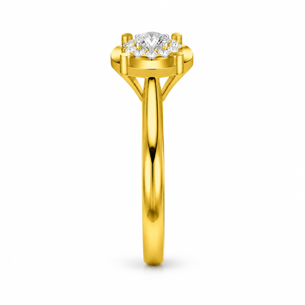 ROUND/1 CT /14k YELLOWGOLD/SOLITAIRE, side view