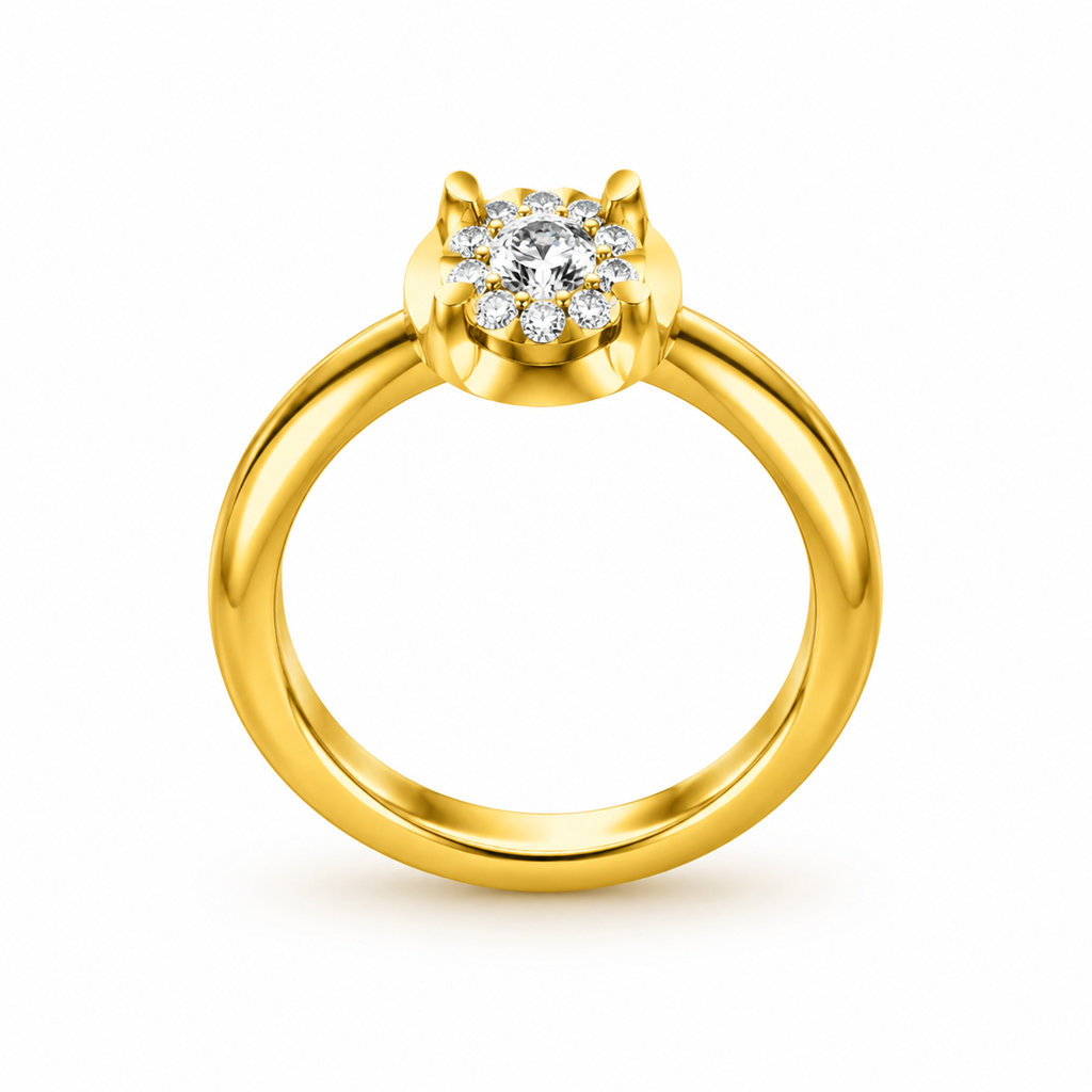 ROUND/1 CT /14k YELLOWGOLD/SOLITAIRE, front view