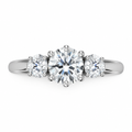 ROUND/3 CT /14k PLATINUM/VINE BAND, top view