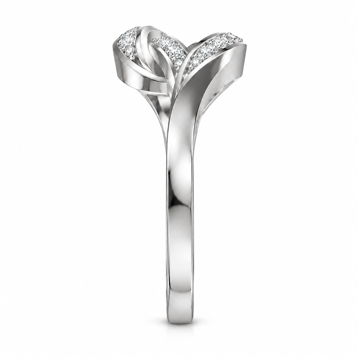 ROUND/14k WHITEGOLD/VINE BAND, side view