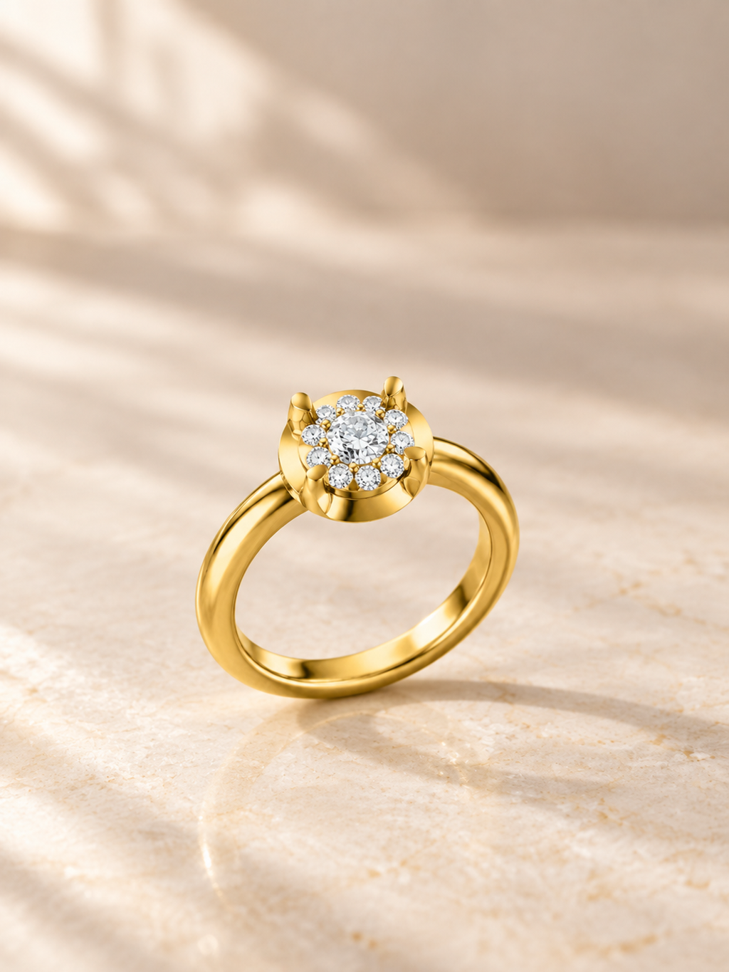ROUND/1 CT /14k YELLOWGOLD/SOLITAIRE, lifestyle view