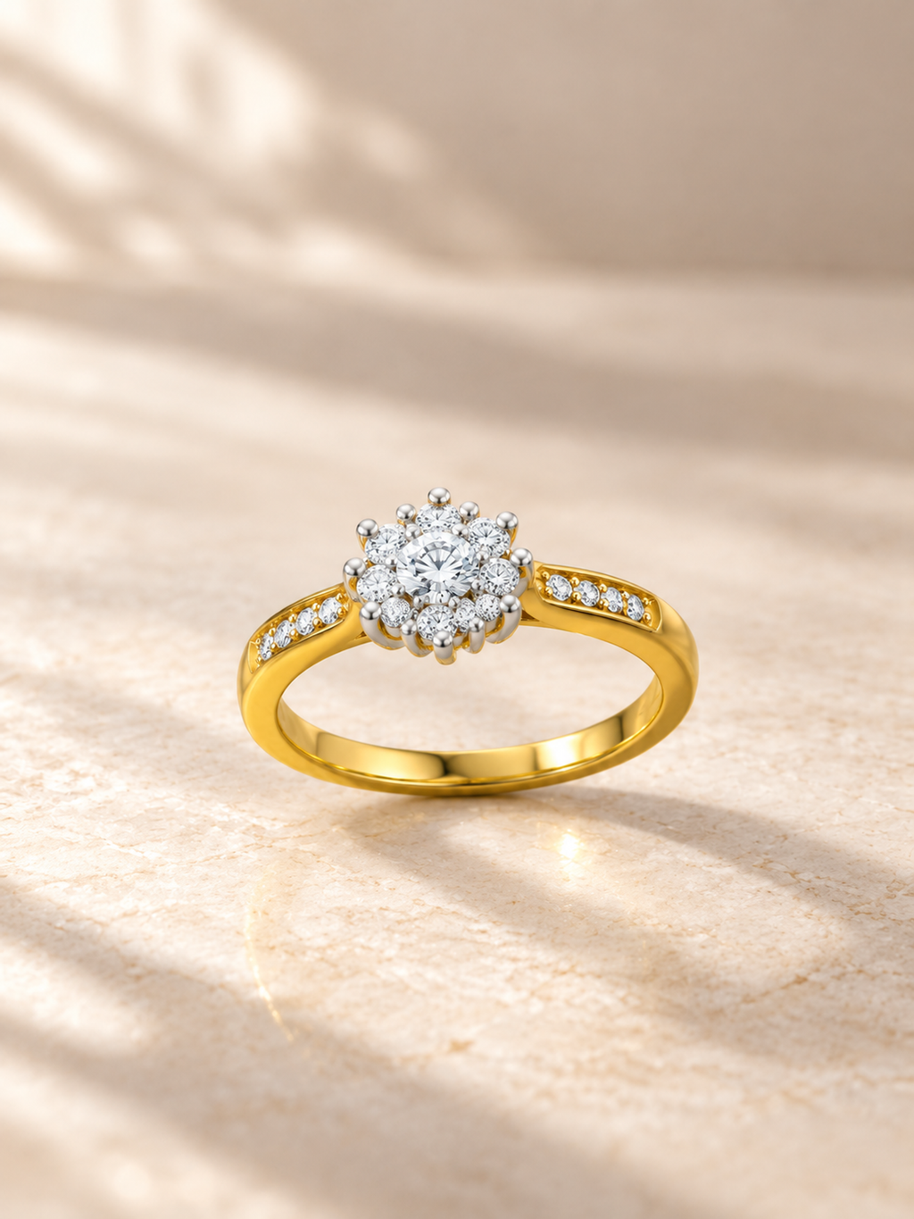 ROUND/1 CT /14k YELLOWGOLD/PAVE BAND, lifestyle view