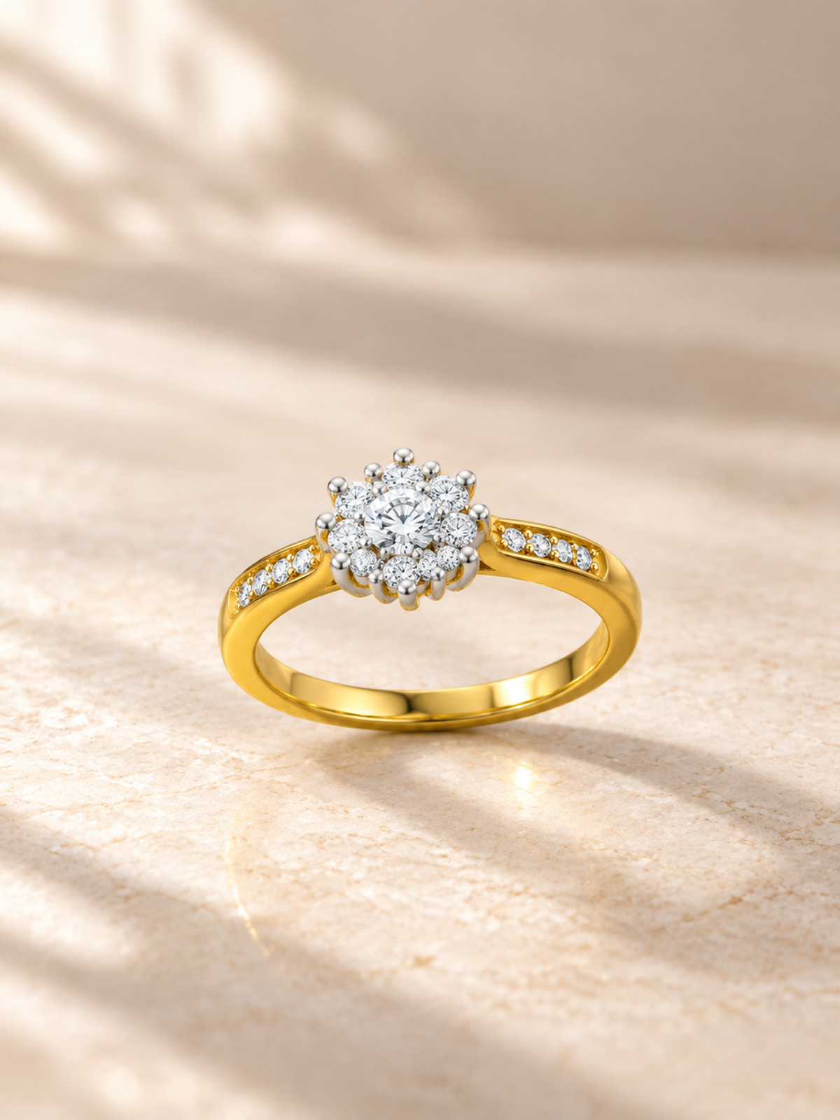 ROUND/1 CT /14k YELLOWGOLD/PAVE BAND, lifestyle view