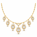 OVAL/5 CT /14k YELLOWGOLD/FLORAL DROP NECKLACE, front view