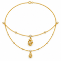 SPIRAL/14k YELLOWGOLD/LAYERED PENDANT NECKLACE, top view