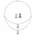 ROUND AND SQUARE/3 CT /14k WHITEGOLD/LAYERED PENDANT NECKLACE, top view