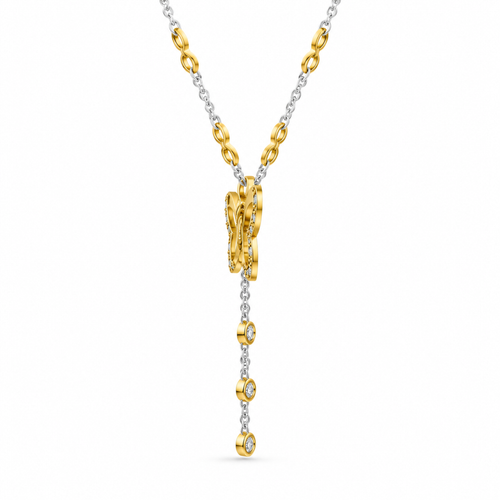 BUTTERFLY/14k YELLOWGOLD/LARIAT NECKLACE, side view