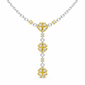 ROUND/14k WHITEGOLD AND YELLOWGOLD/CLOVER Y NECKLACE, front view