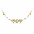 ROUND/14k TWO-TONE/TRIPLE CLOVER NECKLACE, front view