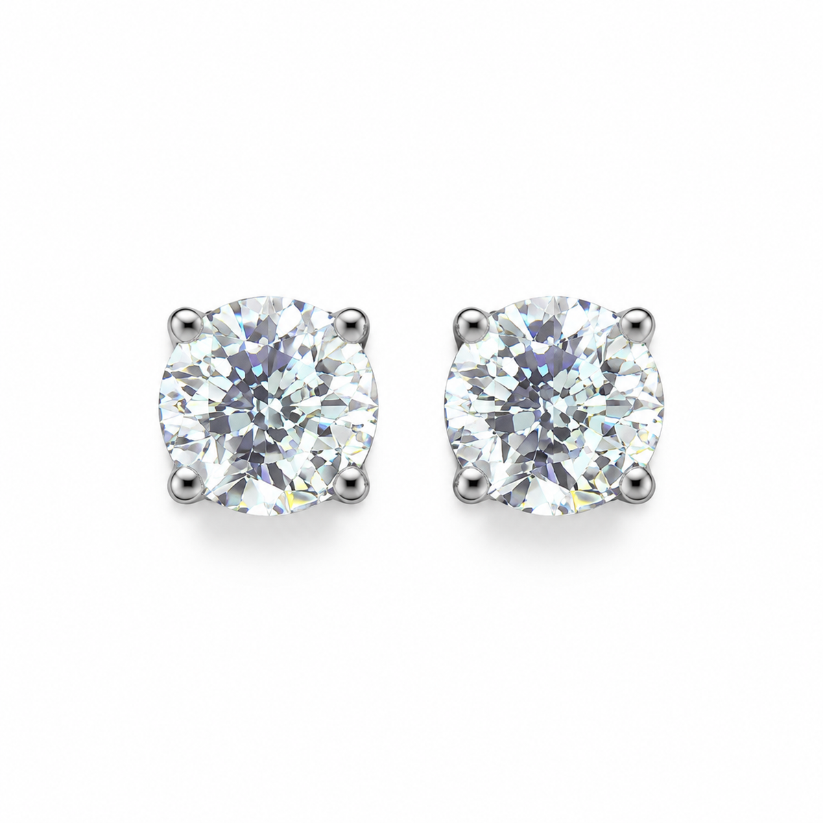 ROUND/14k WHITEGOLD/SCULPTED STUD EARRINGS, top view