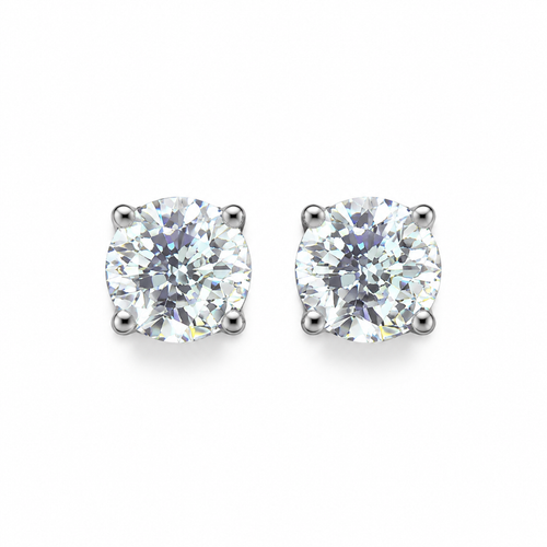 ROUND/14k WHITEGOLD/SCULPTED STUD EARRINGS, top view