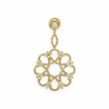 ROUND/14k YELLOWGOLD/OPENWORK CHANDELIER EARRINGS, top view