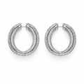 ROUND/14k WHITEGOLD/PAVE HOOP EARRINGS, top view