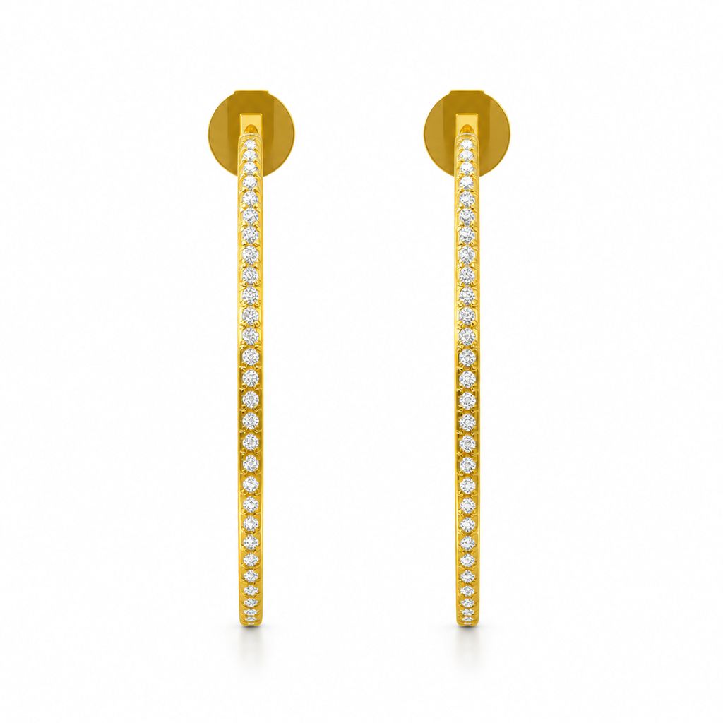 ROUND/14k YELLOWGOLD/OPEN HOOP EARRINGS, front view