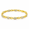 ROUND/14k YELLOWGOLD/INFINITY LINK BRACELET, 45-degree view