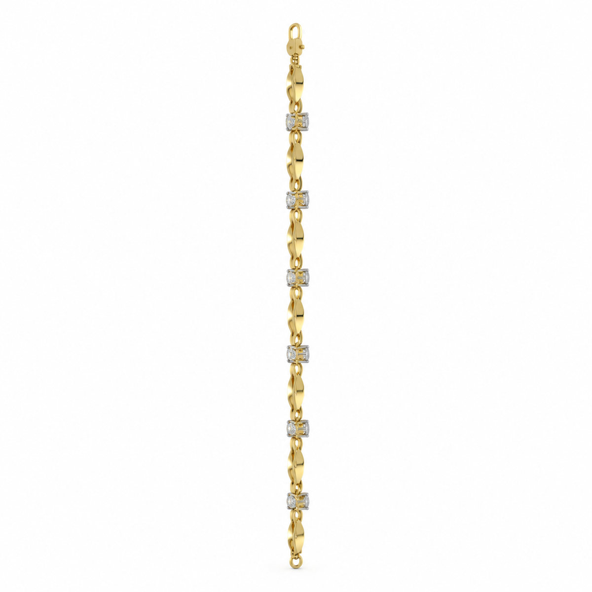 HEART/14k YELLOWGOLD/INFINITY LINK BRACELET, side view