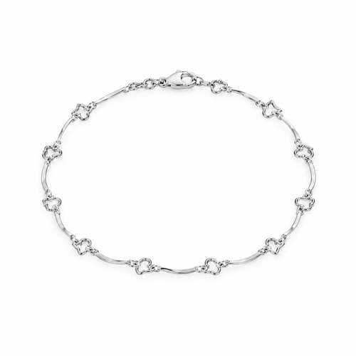 14k WHITEGOLD/CURVED LINK BRACELET, top view