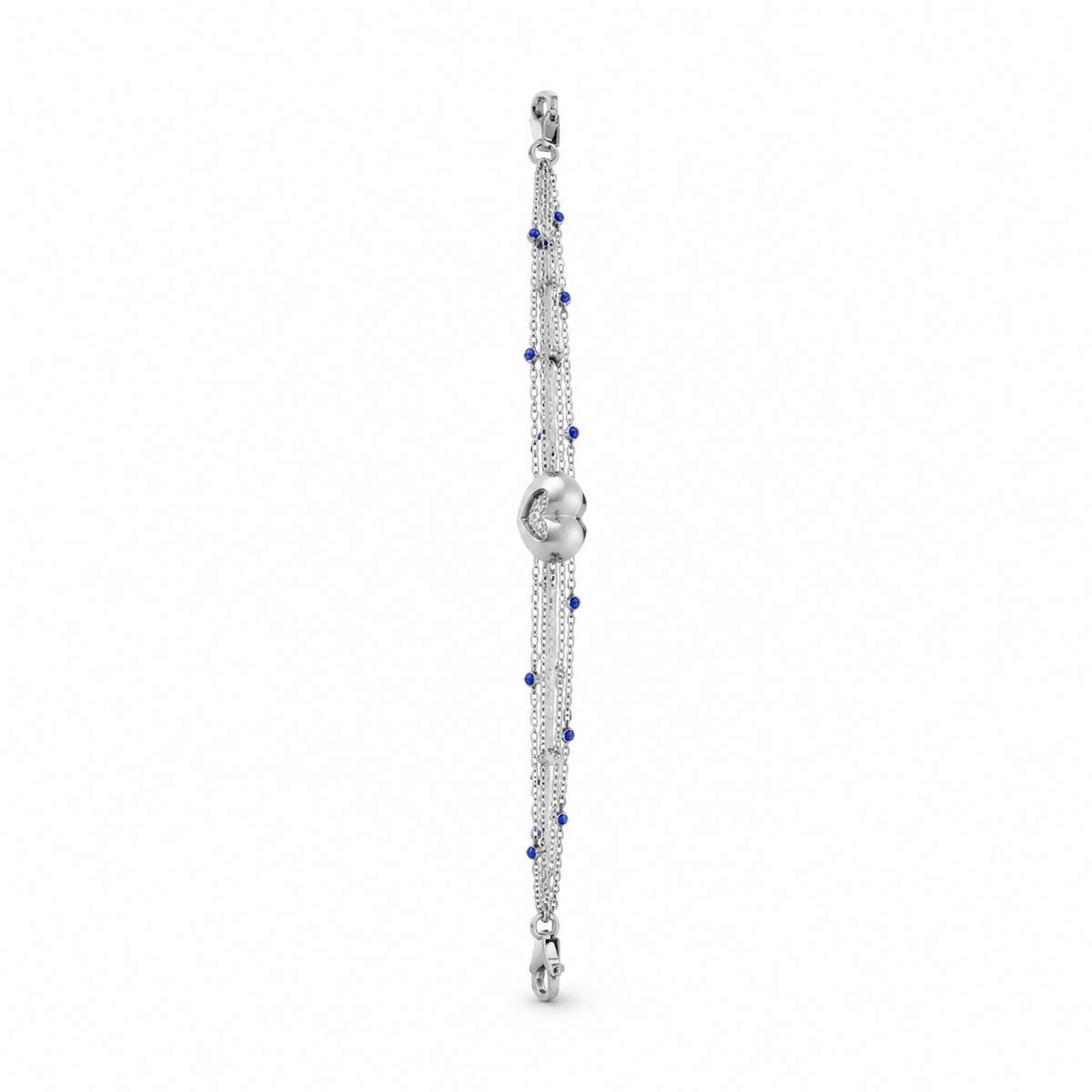 HEART/14k WHITEGOLD/MULTI-STRAND BRACELET, side view