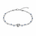 HEART/14k WHITEGOLD/MULTI-STRAND BRACELET, top view