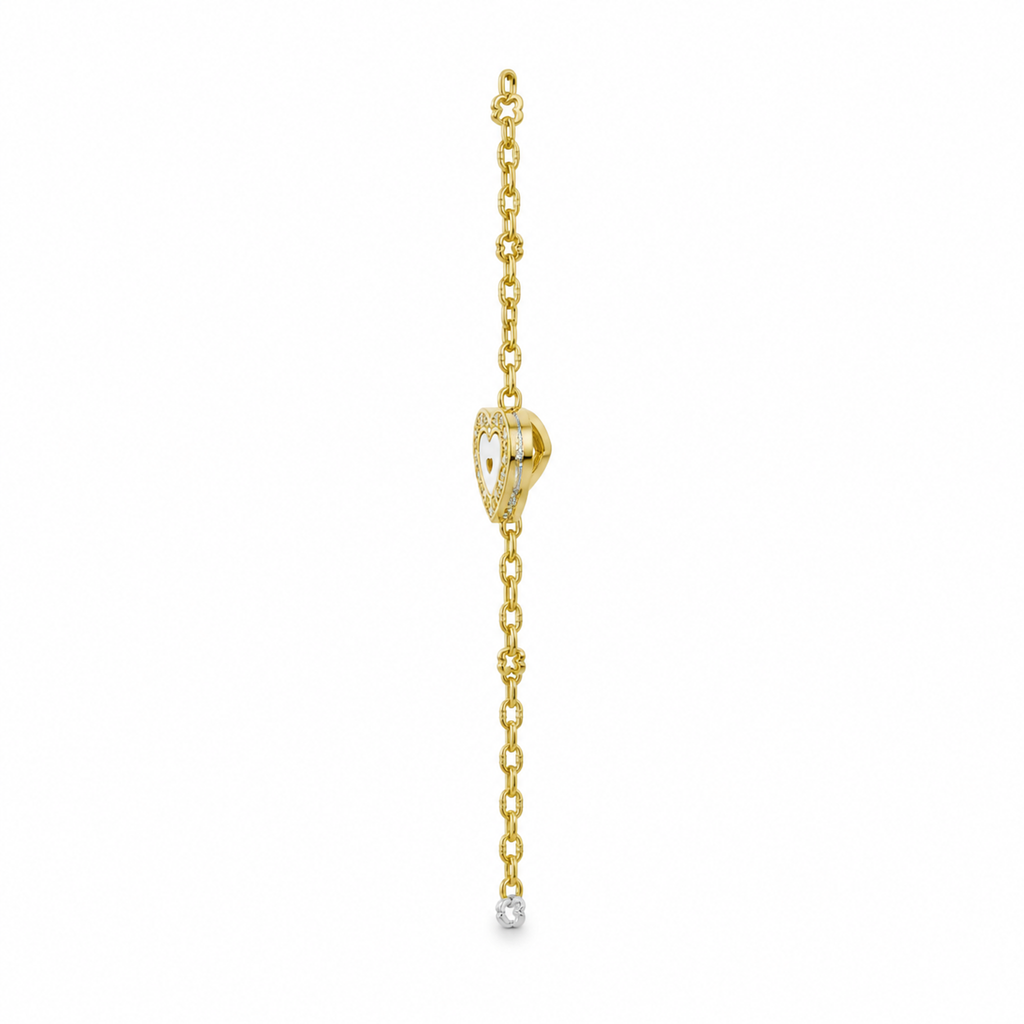 HEART/14k YELLOWGOLD/HEART CHAIN BRACELET, side view