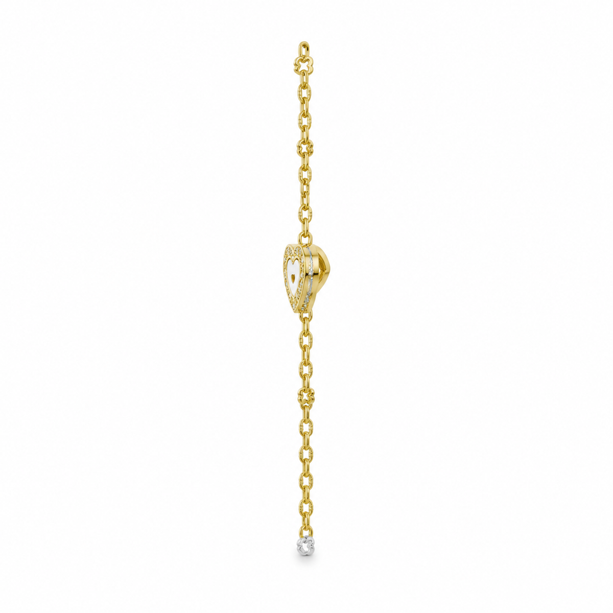 HEART/14k YELLOWGOLD/HEART CHAIN BRACELET, side view