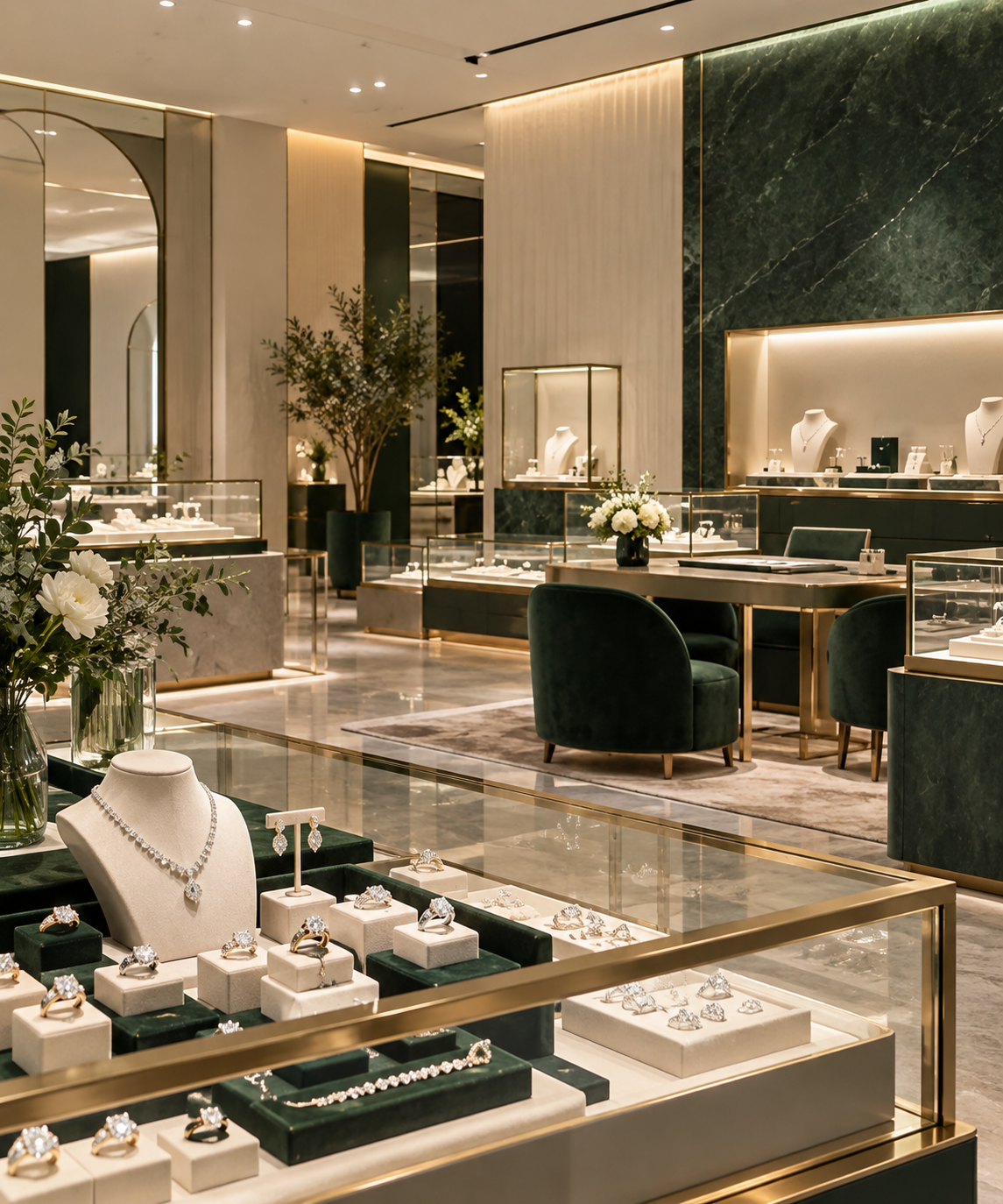 Luxury jewelry showroom
