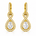 PEAR/14k YELLOWGOLD/INFINITY HALO DROP EARRINGS
