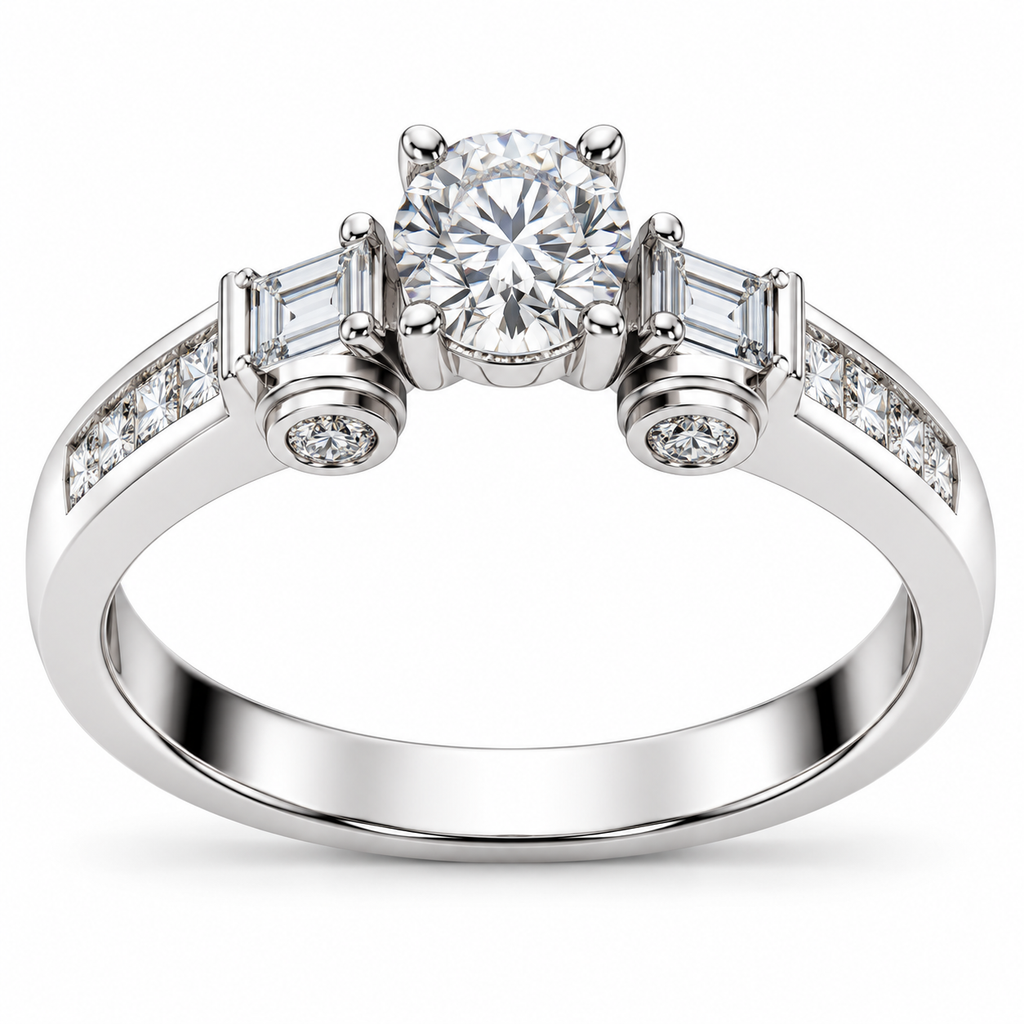 ROUND/3 CT /14k WHITEGOLD/DIAMOND BAND