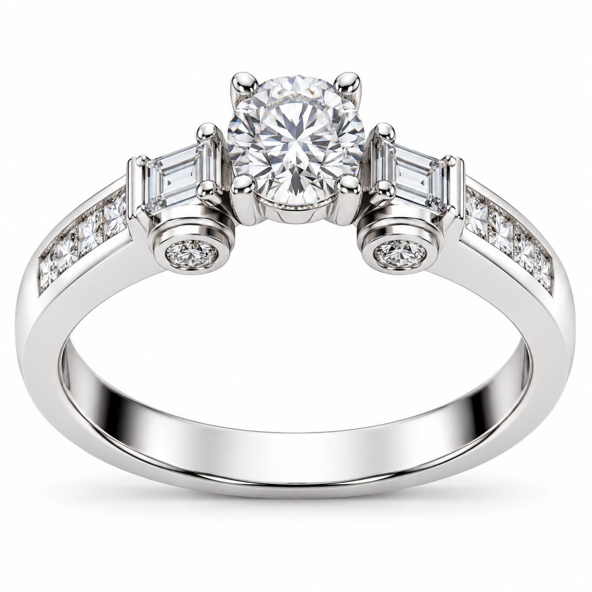 ROUND/3 CT /14k WHITEGOLD/DIAMOND BAND