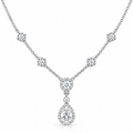 PEAR/5 CT /14k WHITEGOLD/HALO DROP NECKLACE