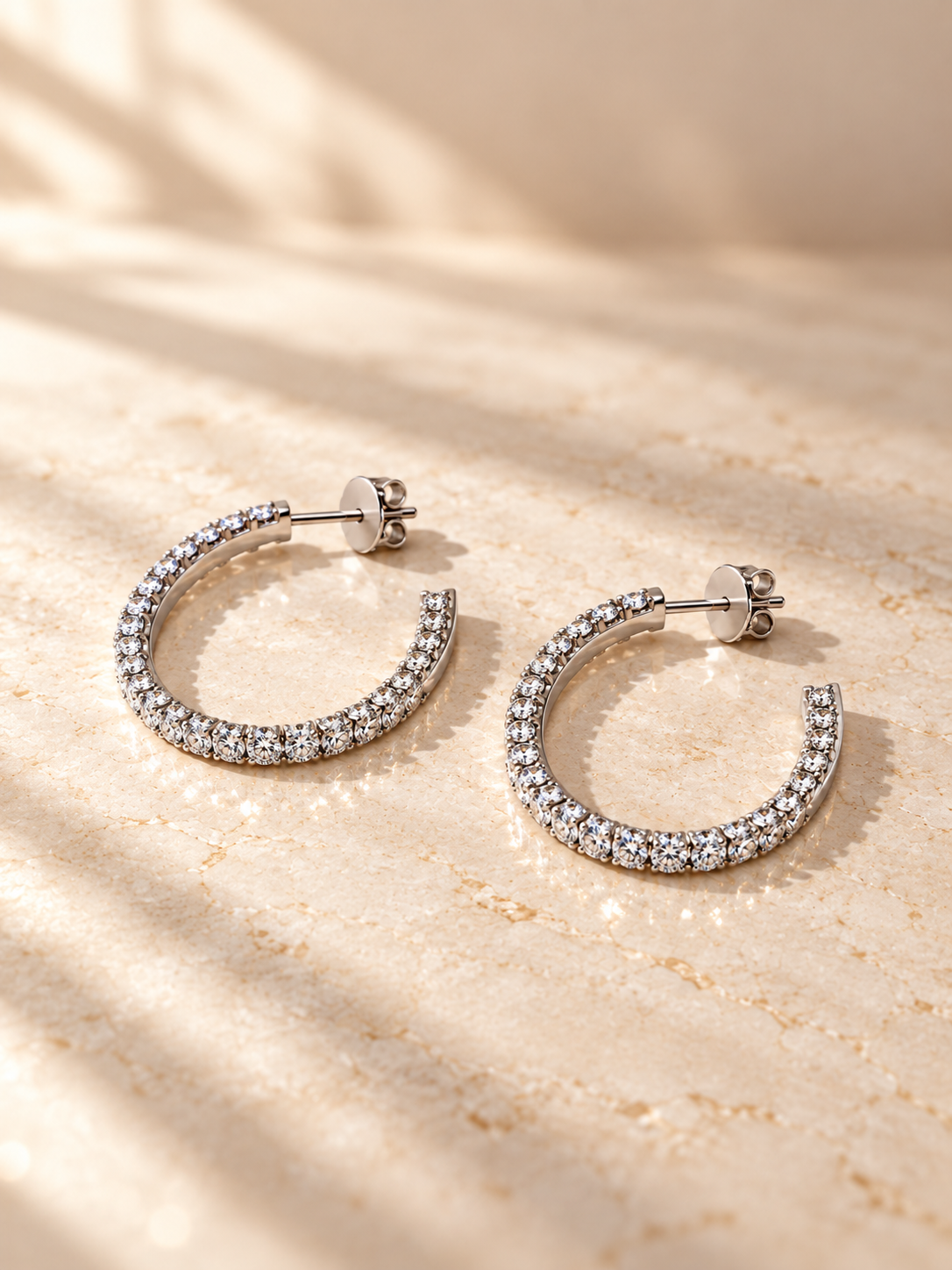 ROUND/14k WHITEGOLD/OPEN HOOP EARRINGS