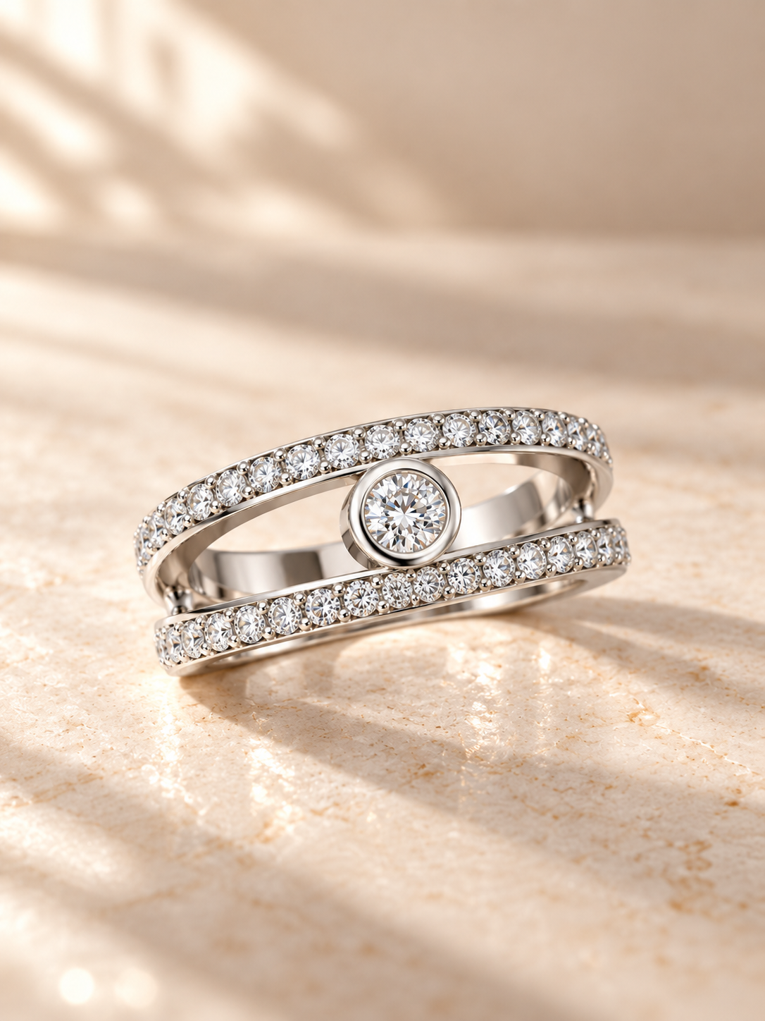 ROUND/1 CT /14k WHITEGOLD/PAVE BAND