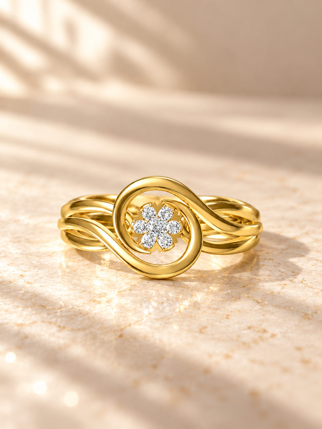 ROUND/14k YELLOWGOLD/VINE BAND