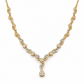 ROUND/14k YELLOWGOLD/FLORAL DROP NECKLACE