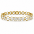 ROUND/14k YELLOWGOLD/OPEN HALO LINK BRACELET